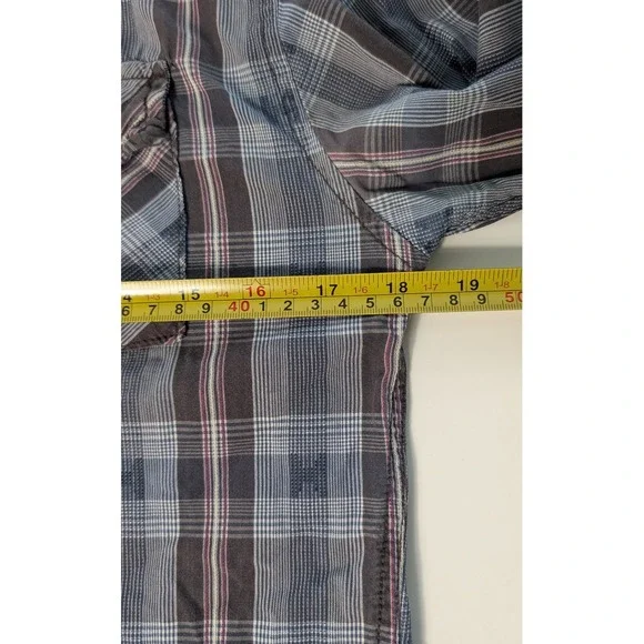 Scotch & Soda Western Shirt Mens S Blue Plaid Pearl Snap Long Sleeve Retro Vibe - Picture 6 of 7